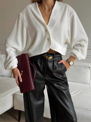 Women's Elegant V-Neck Knitted Cardigan Sweater Long Sleeve Button Down Cropped Top Acrylic Polyester Blend Knitwear For Casual Daily Streetwear