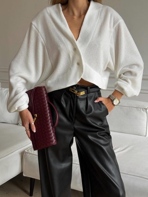 Women's Elegant V-Neck Knitted Cardigan Sweater Long Sleeve Button Down Cropped Top Acrylic Polyester Blend Knitwear For Casual Daily Streetwear