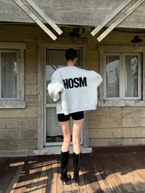 Women Oversized Knit Cardigan Letter Print Single Breasted Cotton Blend Sweater Coat Loose Fit Autumn Winter Streetwear Casual Top