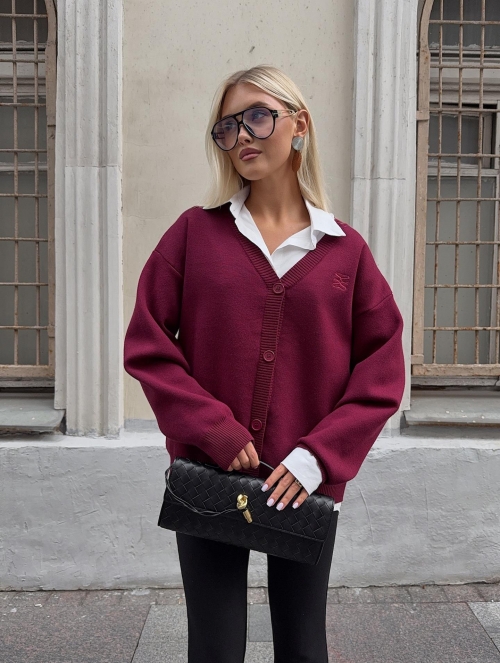 Vintage Lazy Style V-Neck Single-Breasted Sweater Cardigan For Women Loose Fit Long Sleeve Knitted Jacket Cotton Polyester Blend Autumn Winter Outwear