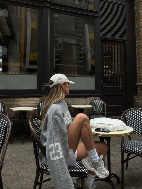 Women's Oversize Knitted Sweater Cotton Blend Letter Jacquard Pullover Long Sleeve Crew Neck Casual Streetwear Autumn Winter Loose Knit Jumper