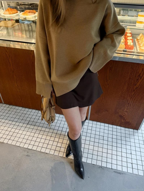 Women's Loose Cotton Polyester Blend Knit Sweater Round Neck Pullover Casual Solid Color Lazy Style Soft Warm Jumper Top For Autumn Winter Ladies