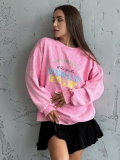 Women's Oversized Sweatshirt Vintage Acid Wash Cotton Letter Print Long Sleeve Crewneck Pullover Streetwear Tops For Women Casual Fashion