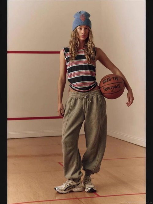 Women's Striped Sleeveless Tank Top Casual Round Neck Ruched Side Drawstring Knit Vest Sporty Summer Beach T-Shirt Top