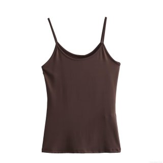 Women Sexy Slim Fit Knitted Camisole Tank Top Basic Solid Color U-Neck Thin Straps Backless Vest Top For Summer Casual Streetwear Women Clothing
