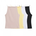 Women's Sexy Square Neck Spaghetti Strap Tank Top Solid Color Slim Fit Cotton Blend Camisole Summer Basic Undershirt For Daily Casual Beach Wear