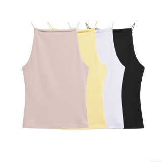 Women's Sexy Square Neck Spaghetti Strap Tank Top Solid Color Slim Fit Cotton Blend Camisole Summer Basic Undershirt For Daily Casual Beach Wear