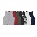 Women V Neck Knitted Vest Single Breasted Short Camisole Slim Fit Sleeveless Crop Top With Metal Buttons Solid Zebra Pattern Streetwear Fashion Knitwear For Summer Spring