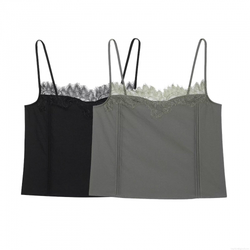 Women's Sexy Lace Camisole Slim Fit Spaghetti Strap Tank Top Eyelash Lace Trim Polyester Plain Summer Street Style Clubwear Daily Wear