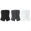 Women Sexy Backless Tube Top Suit Style Split Back Corset Strapless Vest Tank Top Solid Color Summer Streetwear Polyester Blend Slim Fit Crop Top