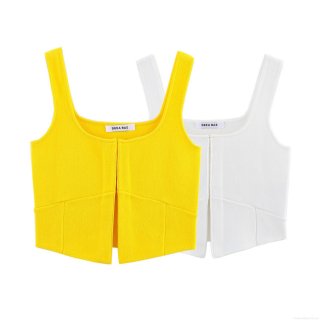 Women's Knit Button Down Camisole Square Neck Crop Tank Top Slim Fit Sleeveless Knitwear Vest Streetwear Summer Casual Tops