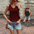 Women Sexy Backless V Neck Waffle Knit Tank Top Casual Sleeveless Summer Vest With Back Twist Design For Women Streetwear Party
