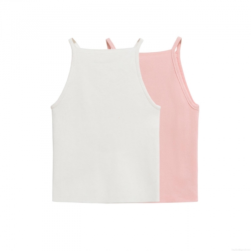 Women's Ribbed Knit Tank Top Sexy Backless Bow Tie Decoration Sleeveless Halter Camisole Summer Streetwear Chic Slim Fit Cami For Ladies Daily Vacation