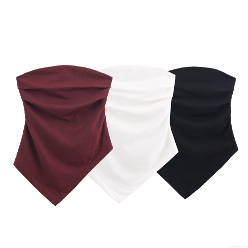 Women Sexy Boob Tube Top Polyester Ruched Strapless Tank Top Asymmetric Hem Streetwear Clubwear Party Vest Top For Ladies