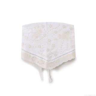 Women's Sexy Strapless Bustier Top 100% Polyester Embroidery Hollow Out Lace Up White Crop Top For Summer Party Chic Spicy Girl Style