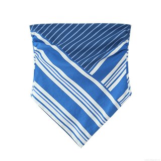 Women's Sexy Striped Bandeau Tube Top Linen Blend Backless Bow Tie Front Crop Top Summer Beach Vacation Sleeveless Clubwear Top