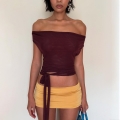 Women's Sexy Halter Neck Backless Wrap Crop Top Mesh Ruched Tie Up Sleeveless T-Shirt For Party Clubwear Summer Fashion Bodycon Top