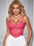 Sexy Lace Corset Top Women Floral Lace Fishbone Camisole Adjustable Straps Backless Criss Cross Tank Top For Summer Party Clubwear Slim Fit Bustier