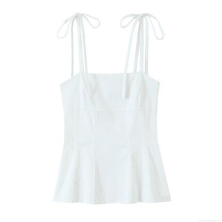 Women's Bow Tie Shoulder Strap Camisole Top Polyester Slim Fit Peplum Gingham Crop Tank Top for Summer Casual Vacation Dating