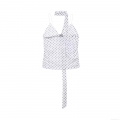 Women's Sexy Polka Dot Camisole Top With Matching Neck Scarf Mesh Ruched Drawstring Sleeveless V-Neck Crop Top For Summer Beach Clubwear Party Girls