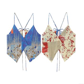 Women's Asymmetric Print Scarf Top Sexy Halter Backless Camisole Lightweight Polyester Patchwork Paisley Tank Top For Summer Party Vacation