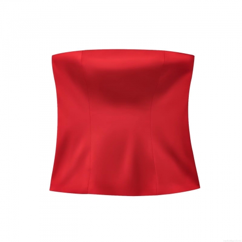 Women's Strapless Satin Corset Top Elegant Slim Fit Rose Satin Bustier With Invisible Zipper Solid Color Sexy Tube Top For Party Banquet Clubwear Lady