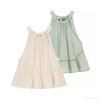 Women Sexy Halter Neck Lace Patchwork Ruffle Hem Tank Top Backless Tie Back Pleated Sleeveless Camisole Summer Vacation Party Spice Girl Style