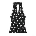 Women Halter V Neck Polka Dot Top Sexy Slim Fit Peplum Sleeveless Shirt For Party Summer Fashion Retro Elegant Polka Dot Blouse