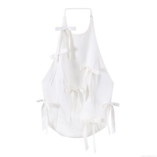 Women's Sexy Bow Halter Neck Top Sweet Off-White Backless Camisole Aesthetic Sleeveless Woven Crop Top for Summer Party Streetwear