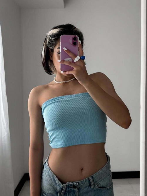 Women's Sexy Ribbed Tube Top Cotton Blend Sleeveless Crop Tank Top Vintage Solid Color Strapless Base Layer Top For Summer Streetwear Hot Girl Style