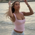 Women's Summer Fashion Plaid Square Neck Cropped Tank Top Sexy Slim Fit Sleeveless Pink White Gingham Camisole Vest Top For Beach Party