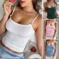 Women's Sexy Y2K Ribbed Crop Top Camisole With Rose Flower Decoration Adjustable Spaghetti Straps Viscose Elastane Slim Fit Tank Top For Summer Party Date Hot Girl Style