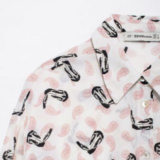 Women's Retro Paisley Cowboy Boot Print Shirt Long Sleeve Lapel Blouse Button Down Casual Commuter Polyester Top For Women