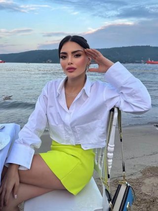 Women's Cropped Long Sleeve Shirt 100% Polyester Lapel Collar Double Pockets Single Breasted Casual Loose Streetwear Fashion Tops For Women