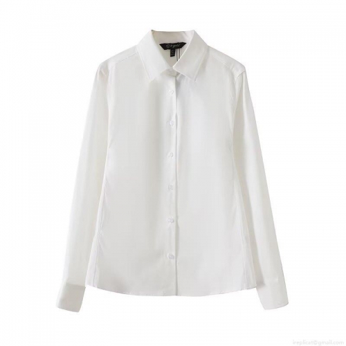 Women's Long Sleeve White Shirt 95% Cotton 5% Spandex Turn-Down Collar Button Down Blouse Classic Slim Fit Professional Office Commuter Top Casual Streetwear Blouse