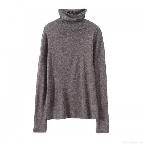 Women's Casual Cotton Blend T-Shirt Mock Neck Long Sleeve Semi-Sheer Knit Top Solid Color Soft Breathable Autumn Streetwear Basic Tee for Women