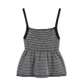 Women's Striped Knit Camisole Top Spaghetti Strap Ruffle Hem Polyester Nylon Sleeveless Tank Top For Summer Streetwear Vacation
