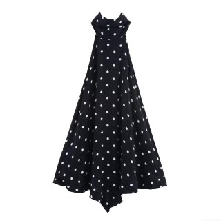 Women's Polka Dot Halter T-Shirt Summer Sleeveless Polyester Chiffon Blend Top With Irregular Hem Casual Streetwear For Vacation Daily Wear