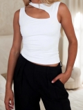 Women's Sexy Hollow Out One Shoulder Tank Top Polyester Elastane Slim Fit Solid Color Sleeveless T-Shirt Casual Streetwear Summer Top