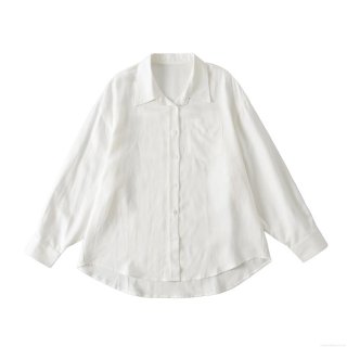 Women's White Long Sleeve Shirt Polyester Oversized Turn-Down Collar Blouse Casual Streetwear Daily Solid Button Up Top For Lady