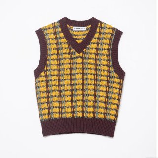Women Vintage Plaid Knitted V-Neck Vest Sleeveless Retro Checkerboard Sweater Vest Pullover Autumn Winter Casual Fashion Knit Tank Top