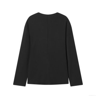 Women Fashion Casual V Neck Button Down Cardigan Long Sleeve Polyester Solid Color Loose Blouse Shirt Top For Winter Autumn