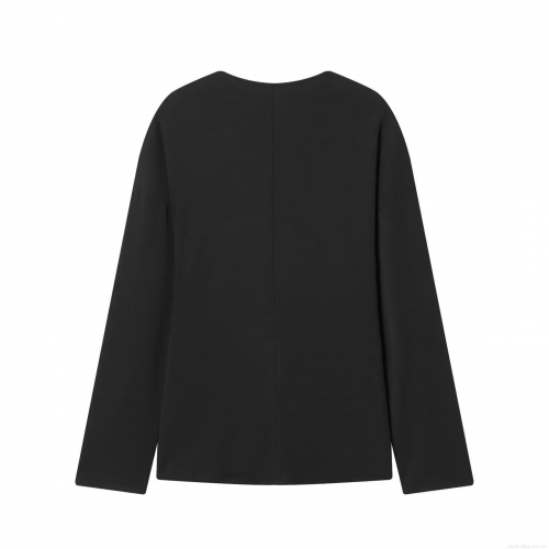 Women Fashion Casual V Neck Button Down Cardigan Long Sleeve Polyester Solid Color Loose Blouse Shirt Top For Winter Autumn