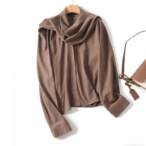 Women's Scarf Collar Long Sleeve Blouse Elegant Polyester Nylon Blend Loose Fit Solid Color Camel Shirt For Office Daily Wear Fashion Fall Autumn Top