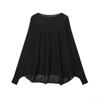 Women's Casual Long Sleeve Knit T-Shirt Off-Shoulder Boat Neck Loose Fit Solid Color Cotton Blend Autumn Pullover Top