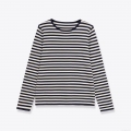 Women's Classic Horizontal Striped Knit Sweater Long Sleeve Round Neck Casual Polyester Blend T-Shirt Pullover Top For Daily Wear Spring Autumn