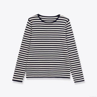 Women's Classic Horizontal Striped Knit Sweater Long Sleeve Round Neck Casual Polyester Blend T-Shirt Pullover Top For Daily Wear Spring Autumn