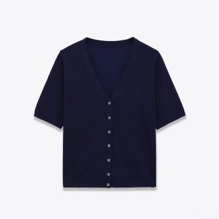 Women's Short Sleeve Knit Cardigan V-Neck Button Up Polyester Solid Color Casual Top Soft Breathable Knitwear For Daily Wear