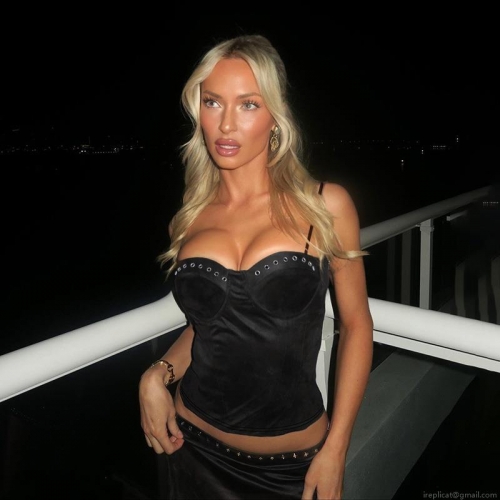 Women's Sexy Black Corset Camisole With Metal Grommet Eyelet Decoration Slim Fit Spaghetti Strap Cropped Tank Top For Party Clubwear Streetwear