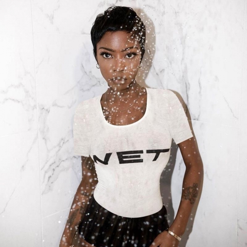 Women's Sexy Slim Fit Crop Top T-Shirt Short Sleeve Round Neck Letter Printed WET Streetwear Summer Polyester Blend Top For Women